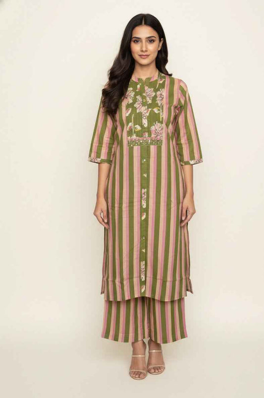 Pure Cotton Three Piece Dupatta Set
