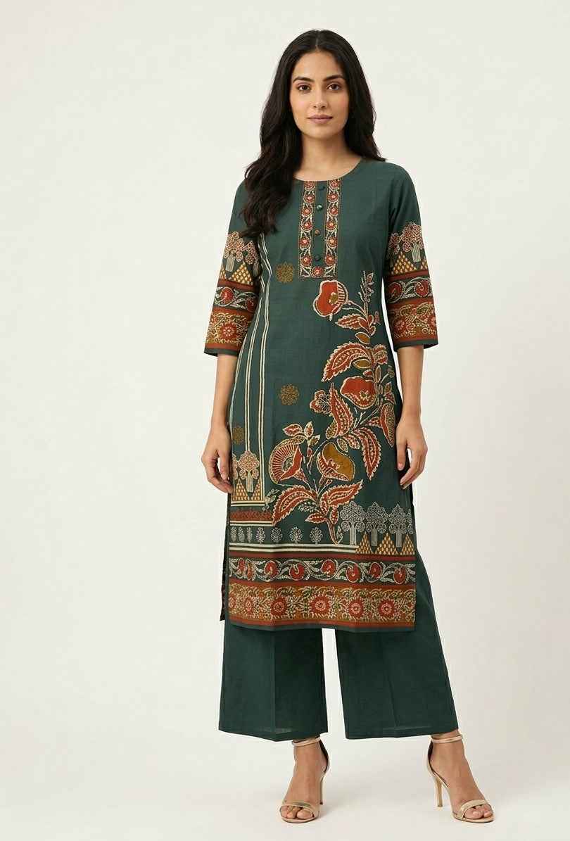 Pure Cotton Three Piece Dupatta Set CS0268