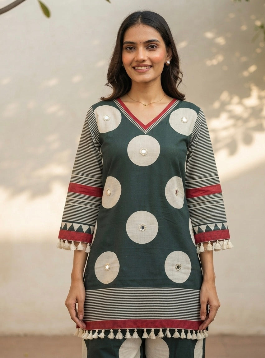Pure Cotton Dupatta Set With Farsi Bottom CS0302