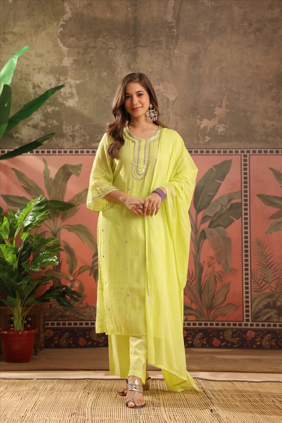 Mul Cotton Dupatta Set With Lining (Prebooking) MLC51