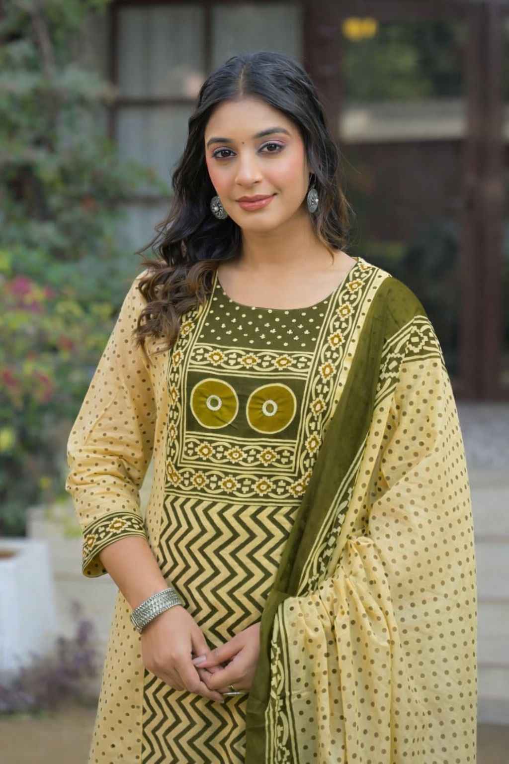 Premium Cotton Dupatta Set With Mirror Work CS0179