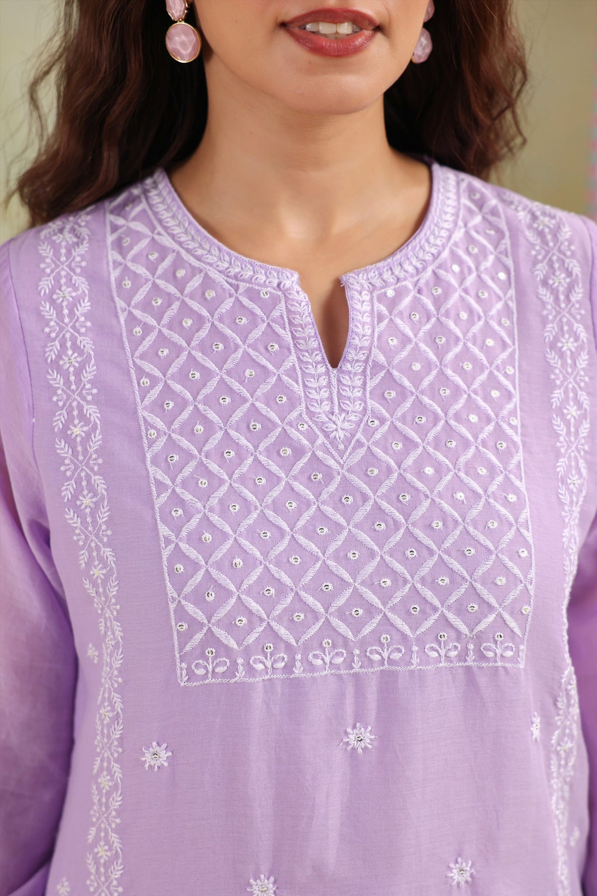 Premium Mul cotton cord set with embroidery with inner COS146