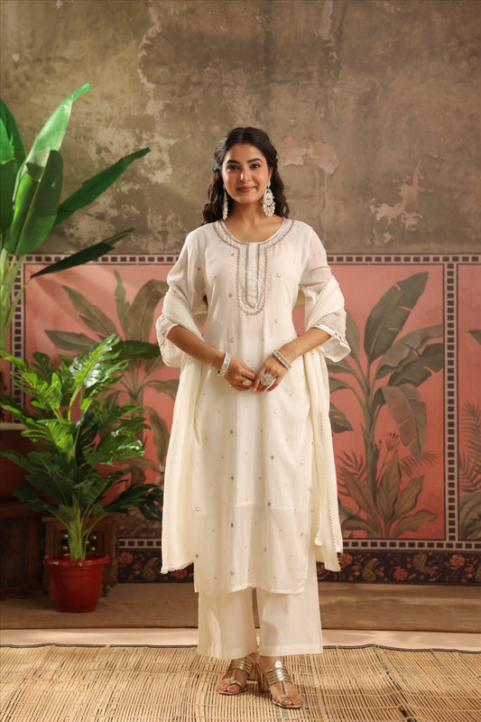 Mul Cotton Dupatta Set With Lining (Prebooking) MLC51