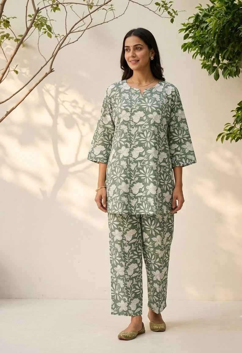 Big Size Co-Ord Set In Cotton Fabric TP004