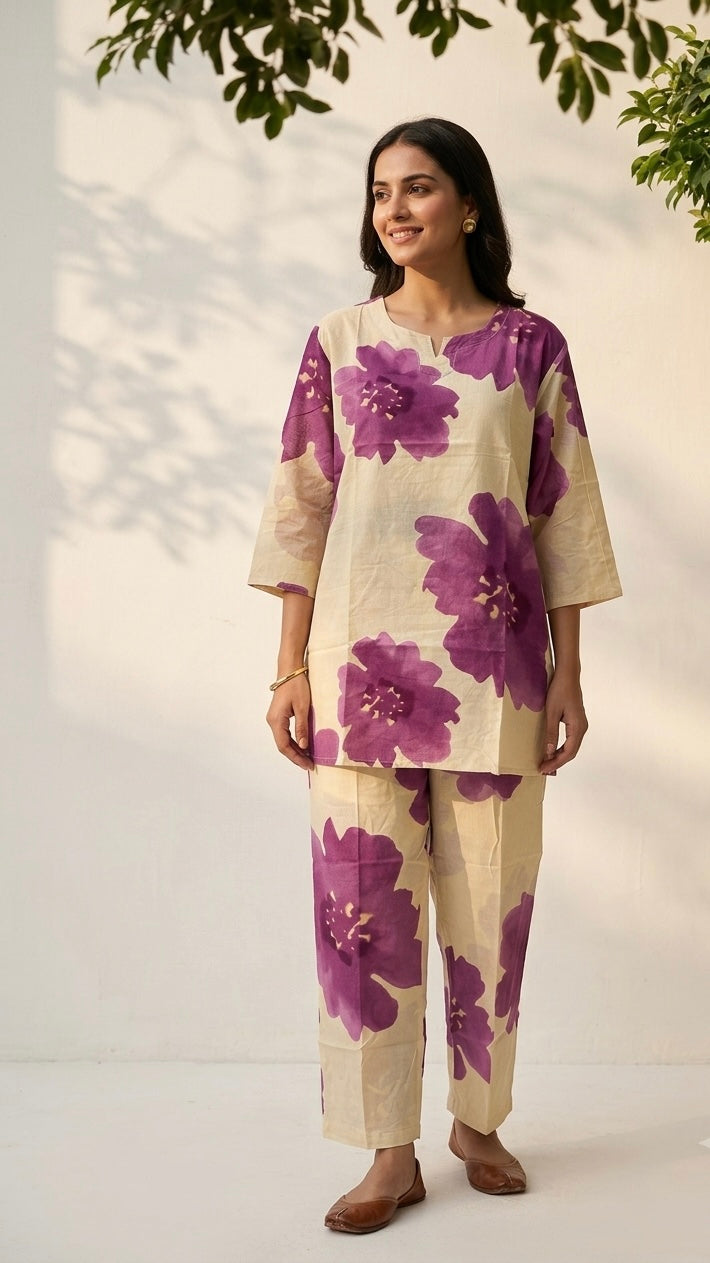 Big Size Co-Ord Set In Cotton Fabric TP017