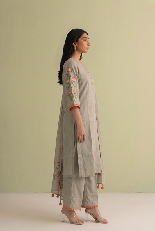 Pure Cotton Brush Print Dupatta Set CS0334
