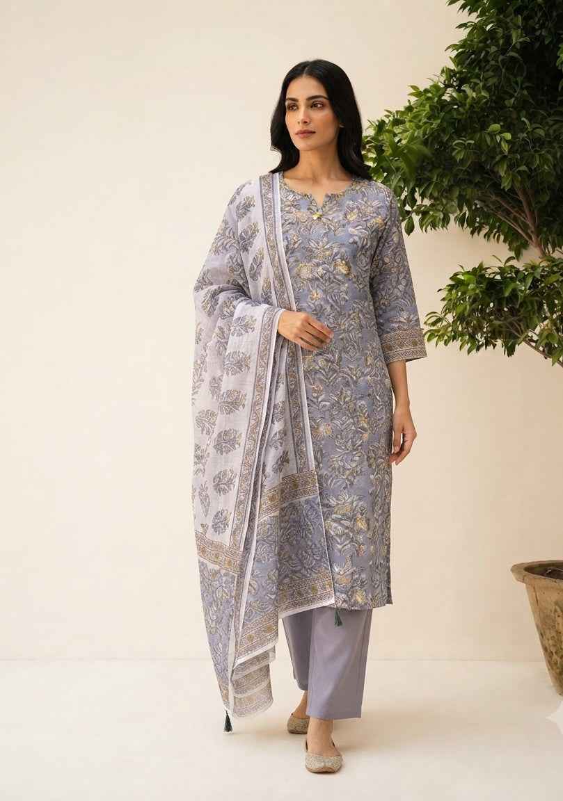 Pure Chanderi Silk Dupatta Set With Lining CHS021
