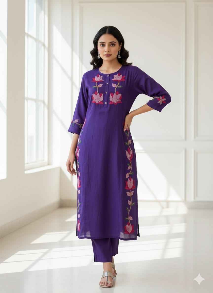Pure Muslin Two Piece Pant Sets LS012