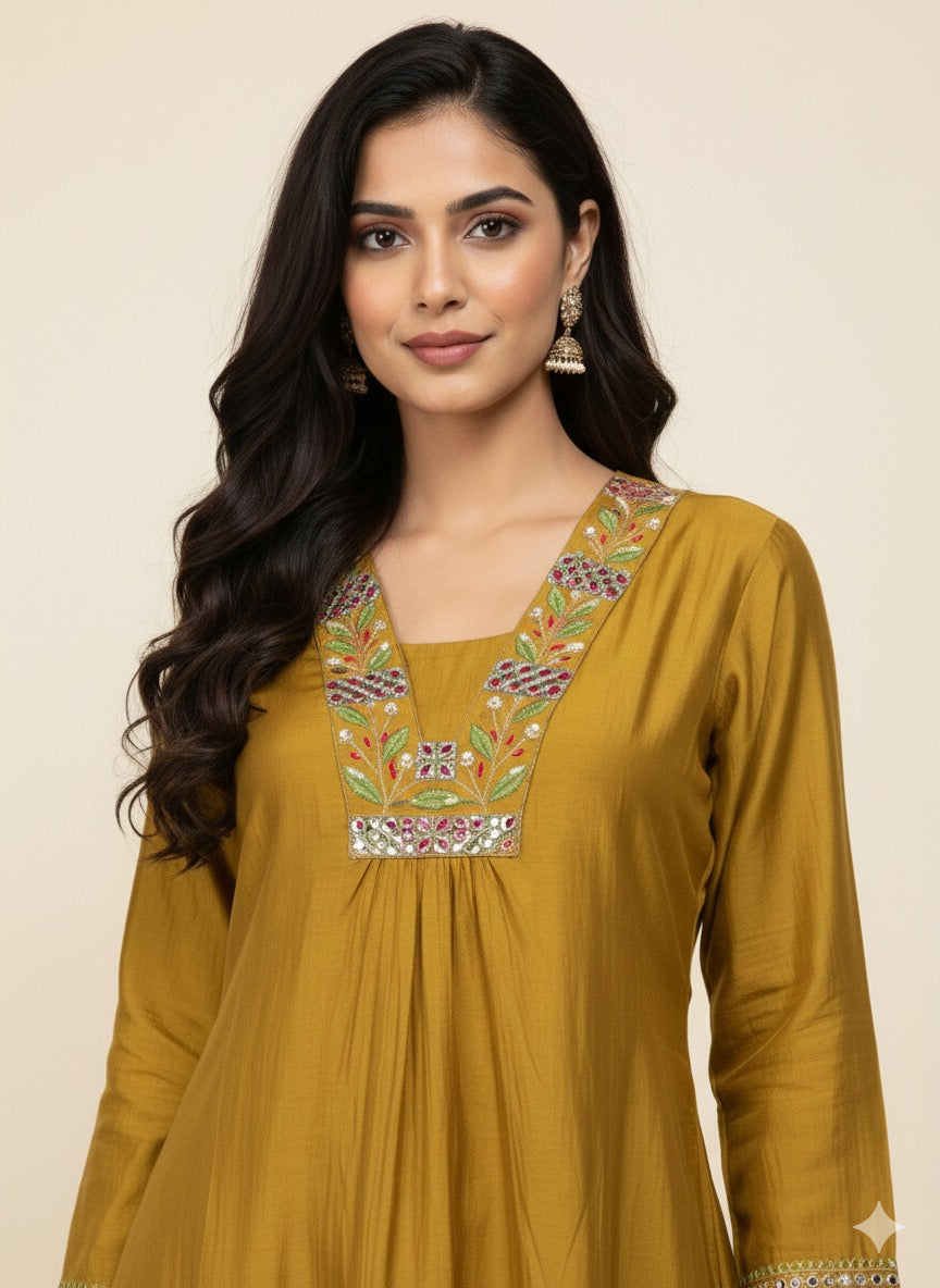Two piece pant set in pure Muslin MPS006