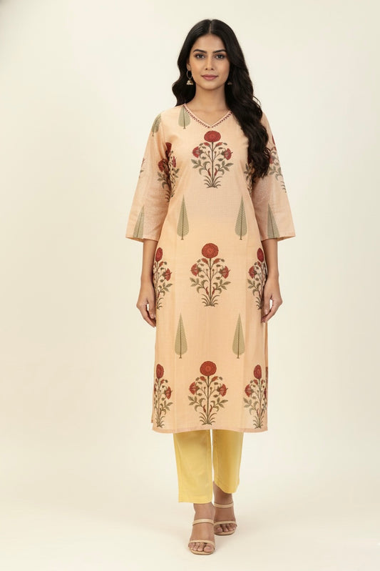 Kota Doriya Floral Print Dupatta Set LC087