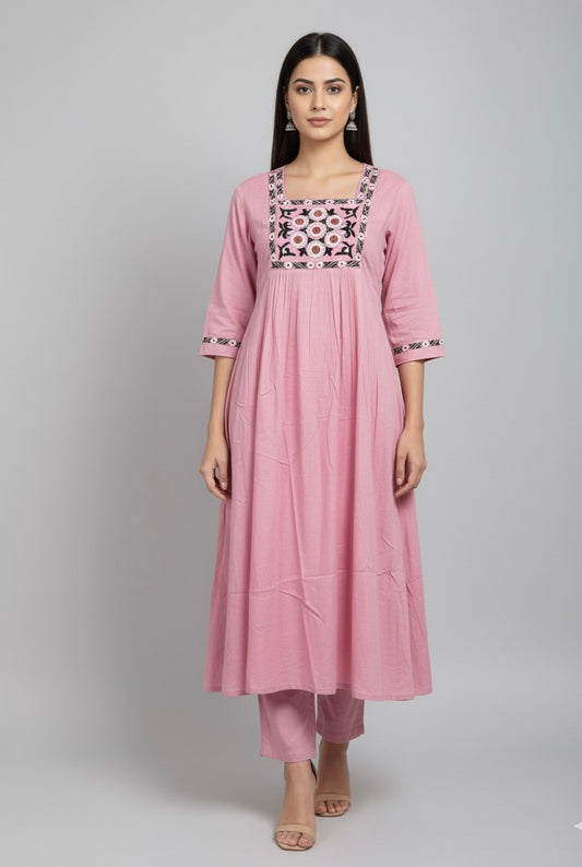 Pure Muslin A Line Two Piece Pant Set MPS008