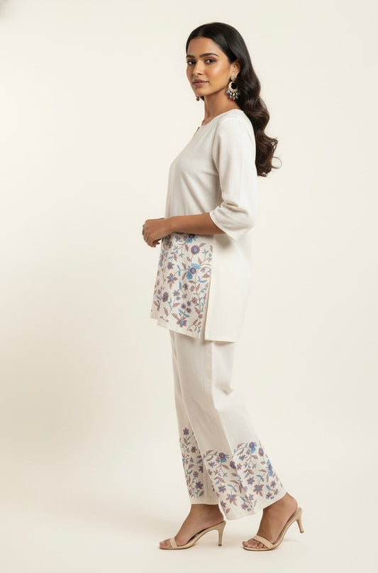 Two Piece Pure Cotton embroidery Co ord set COS003