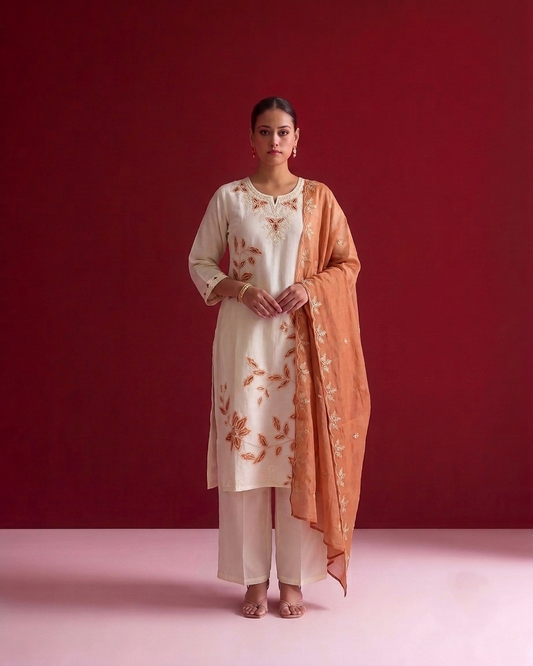 Mul Chanderi With Inner With Applique Work MLC29