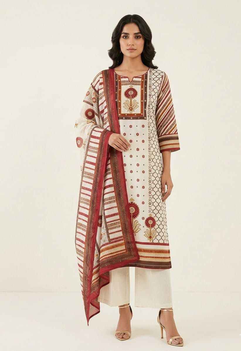 Pure Cotton Dupatta Set