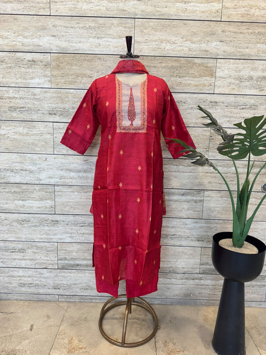Pure Chanderi Dupatta Set
