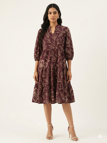 Pure Cotton One Piece Midi Dress SD046