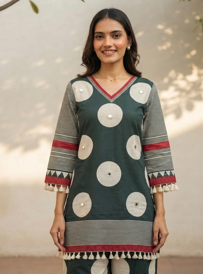 Pure Cotton Dupatta Set With Farsi Bottom CS0302