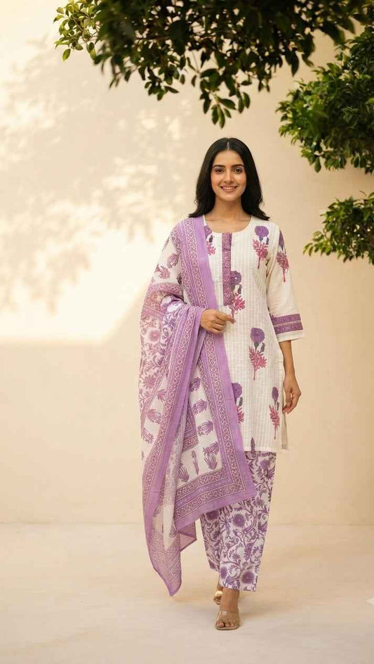 Pure Cotton Printed Farsi Dupatta Set CS0293