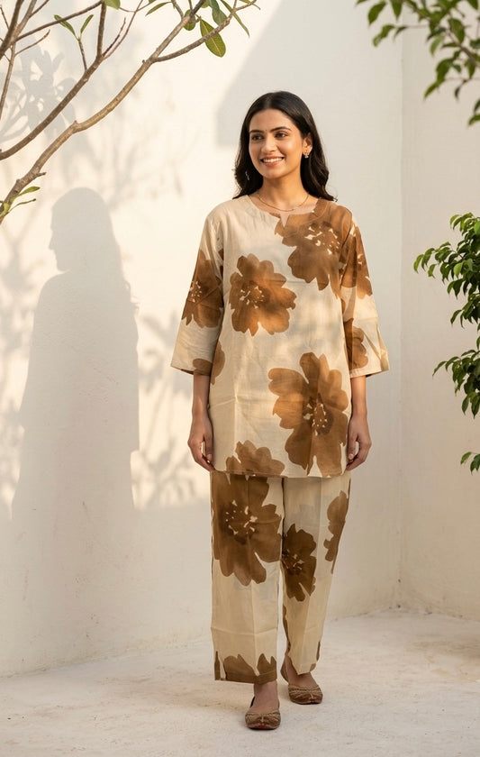 Big Size Co-Ord Set In  Cotton Fabric TP014