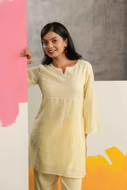 Premium Mul cotton cord set with embroidery with inner COS146