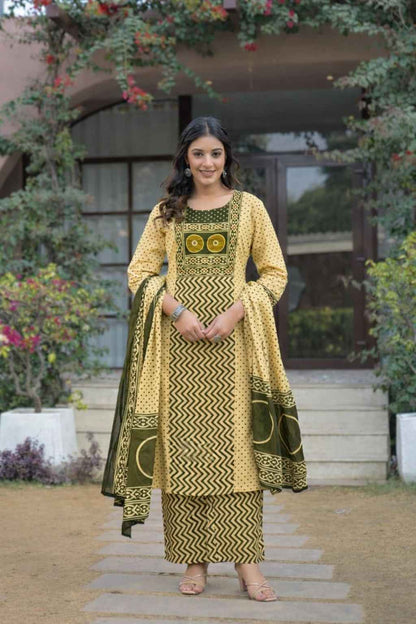Premium Cotton Dupatta Set With Mirror Work CS0179