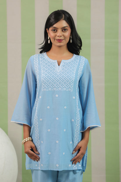 Premium Mul cotton cord set with embroidery with inner COS146