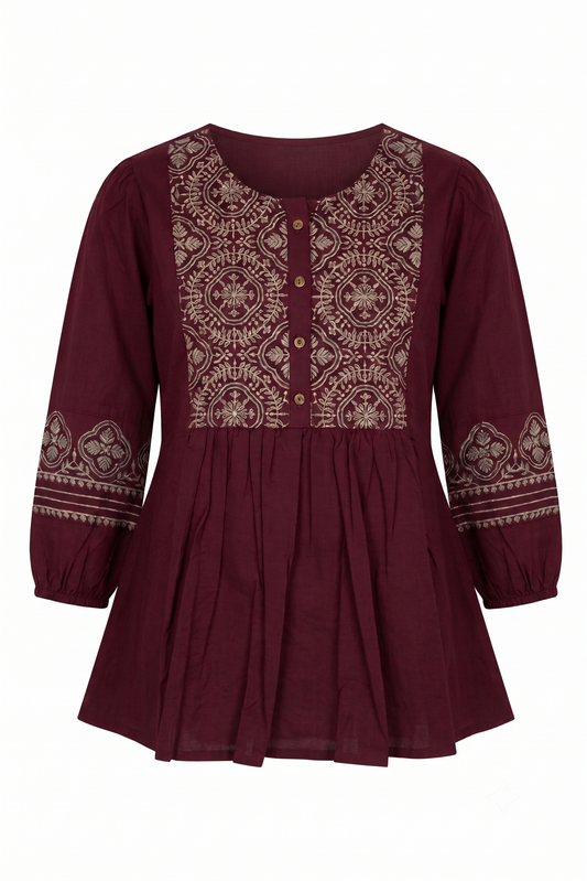 Printed Short Top In Cotton Fabric ST002