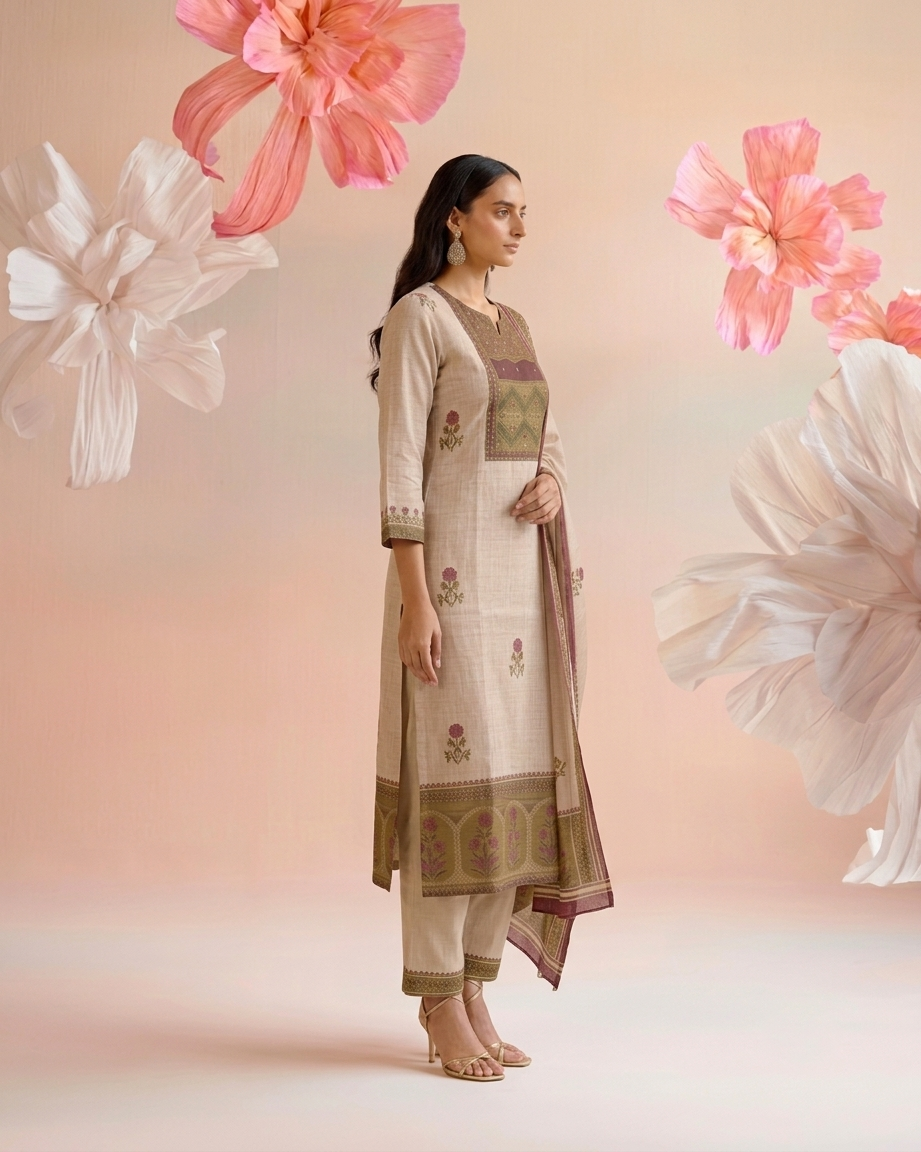 Pure Kota Doriya Dupatta Set With Inner KD047