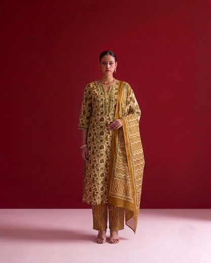 Printed Cotton Dupatta Set CS0345
